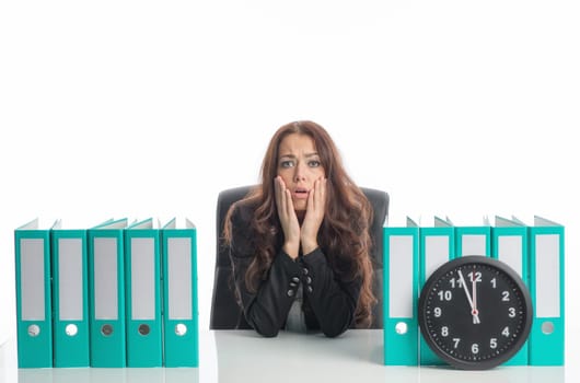 Businesswoman under time pressure