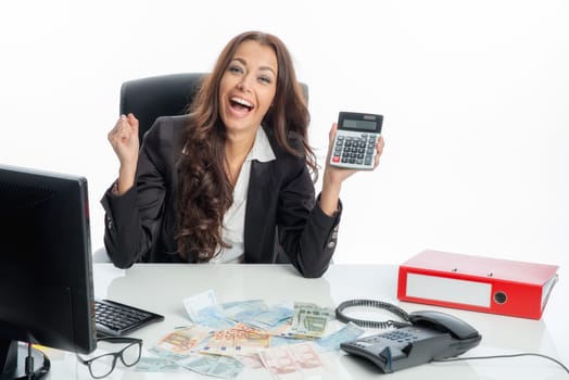 Businesswoman with calculator