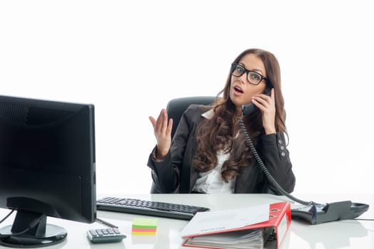 Phone call at the desk