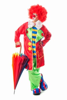 Clown with umbrella