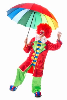 Clown with umbrella