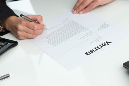 Signing a contract