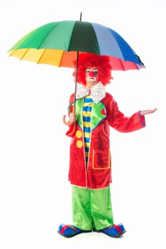 Clown with umbrella