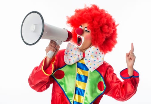 Clown with megaphone