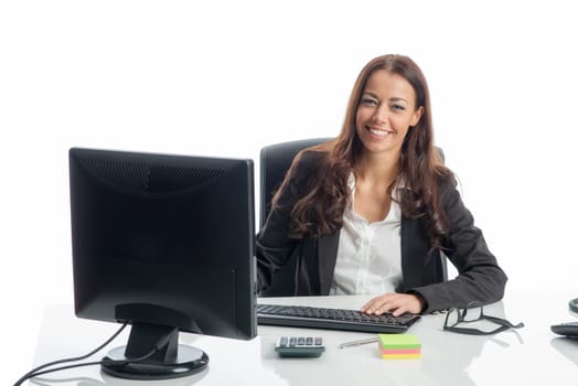 Businesswoman on the computer