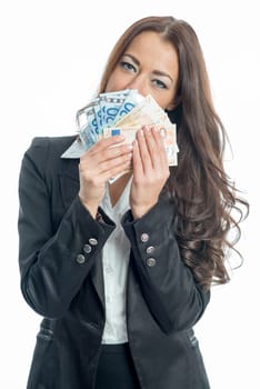 Businesswoman with banknotes