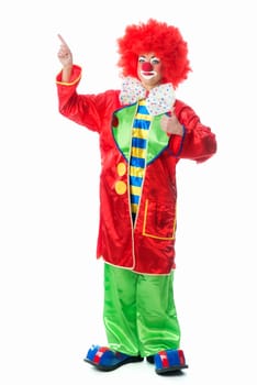 Clown points upwards