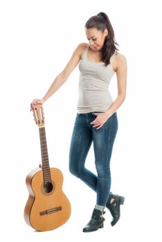 Young woman with a guitar