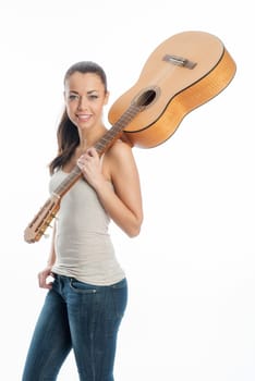 Young woman with a guitar