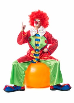 Clown points the finger