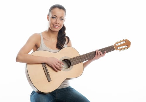 Young woman with a guitar