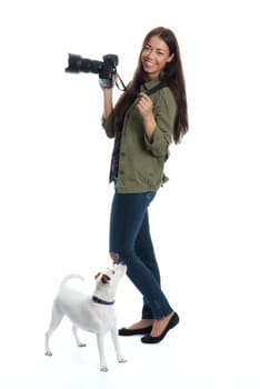 Photographer with dog