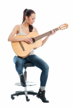 Young woman with a guitar