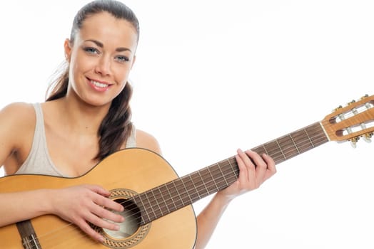 Young woman with a guitar