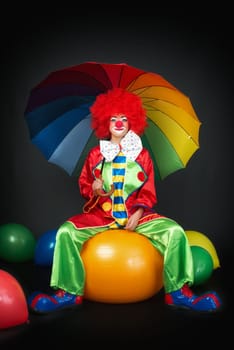 Waiting clown on seat ball