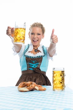 Bayrin with beer and Brezn