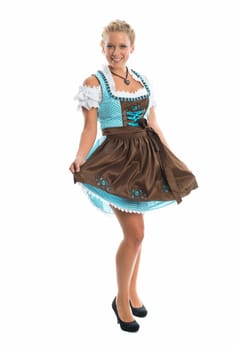 Woman in Dirndl Dress