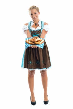 Bavarian girl with Brezn
