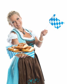 Bavarian girl with Brezn