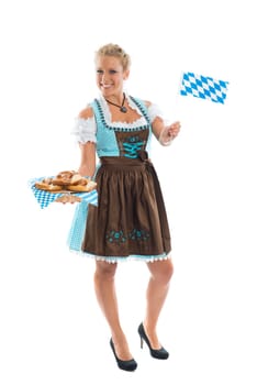 Bavarian girl with Brezn