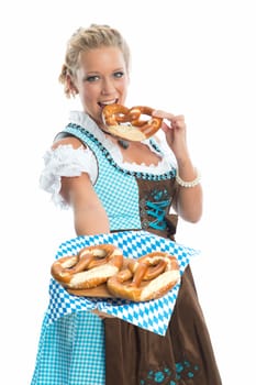 Bavarian girl with Brezn