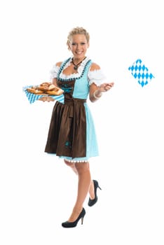 Bavarian girl with Brezn