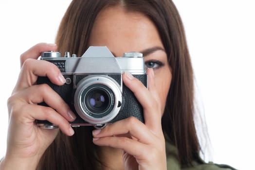 Young woman with camera