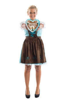 Bavarian girl with a heart