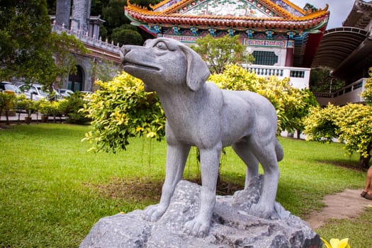 Asian temple with zodiac signs and religious symbols in Malaysia
