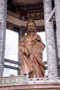 Asian temple with zodiac signs and religious symbols in Malaysia