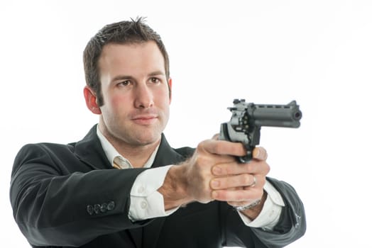 Young man with gun