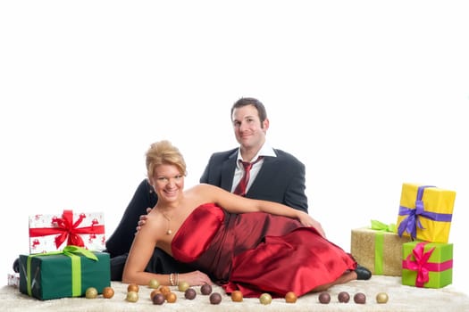 Couple in love at Christmas