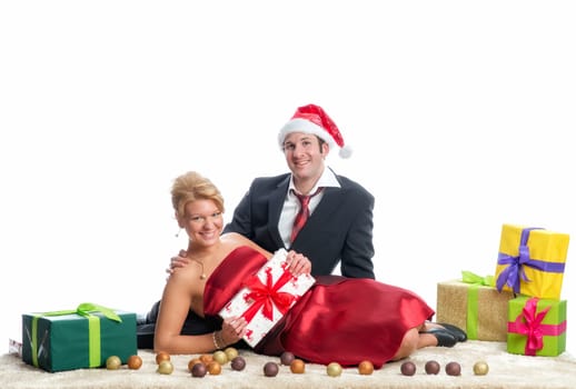 Couple in love at Christmas