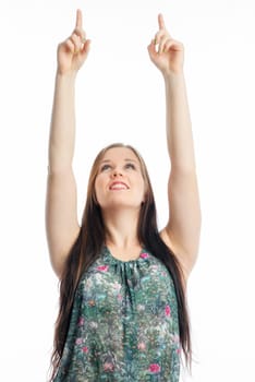 Young girl gives hand signals