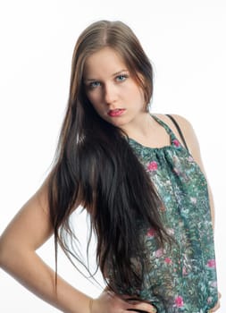Young woman in summer shirt