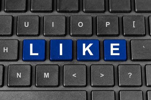 Like blue word on keyboard
