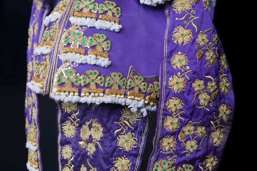 Detail of a traje de luces, the costum of a torero, Spain