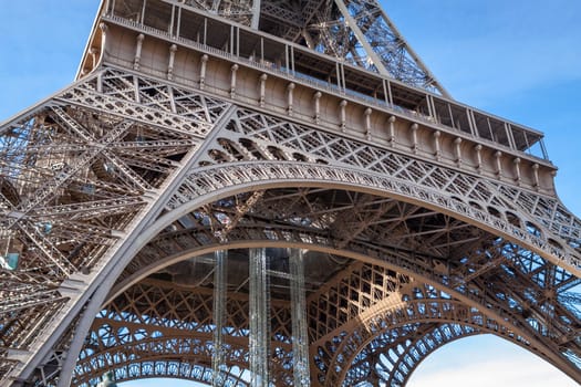 eiffeltower in paris landmark in front of blue sky in spring architecture view