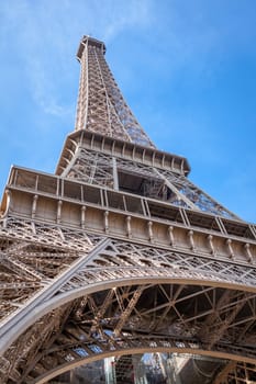 eiffeltower in paris landmark in front of blue sky in spring architecture view