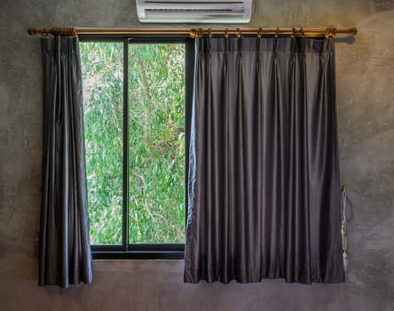 Window with curtain