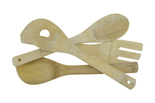 A close up shot of wooden spoons