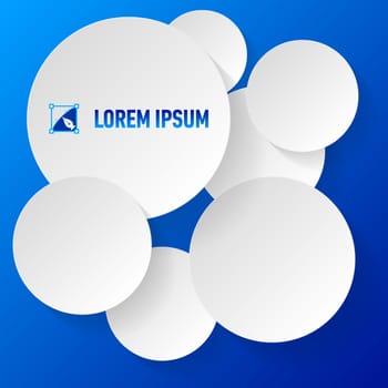 Blue background with paper circles for your text