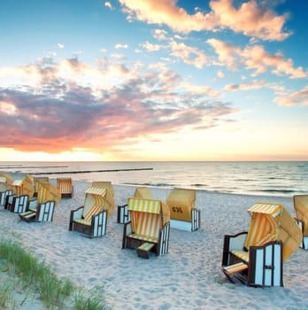 Sunset on the beach - Baltic Sea