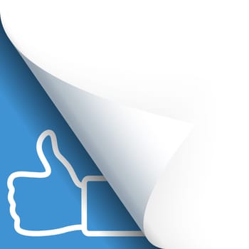Paper lower left corner with thumbs up like!