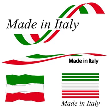 collection of seals of quality MADE IN ITALY