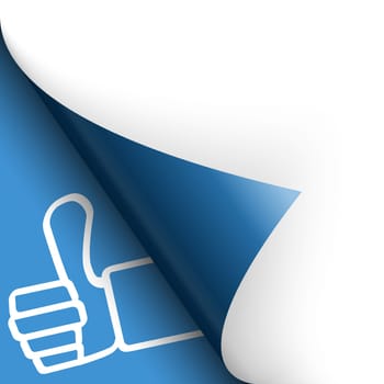 Paper lower left corner with thumbs up like!