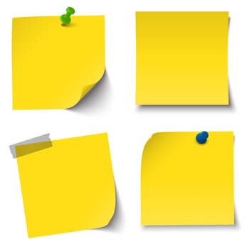collection of sticky papers with pin needle,adhesive tape