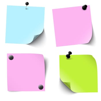 collection of sticky papers with pin needle