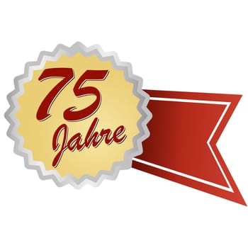 Jubilee button german anniversary 75 years