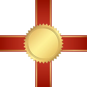 seal of quality template with ribbons